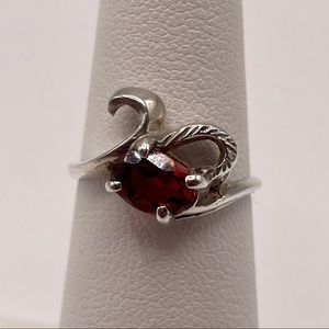 Spessartite Garnet SS Ring. Sz 5
